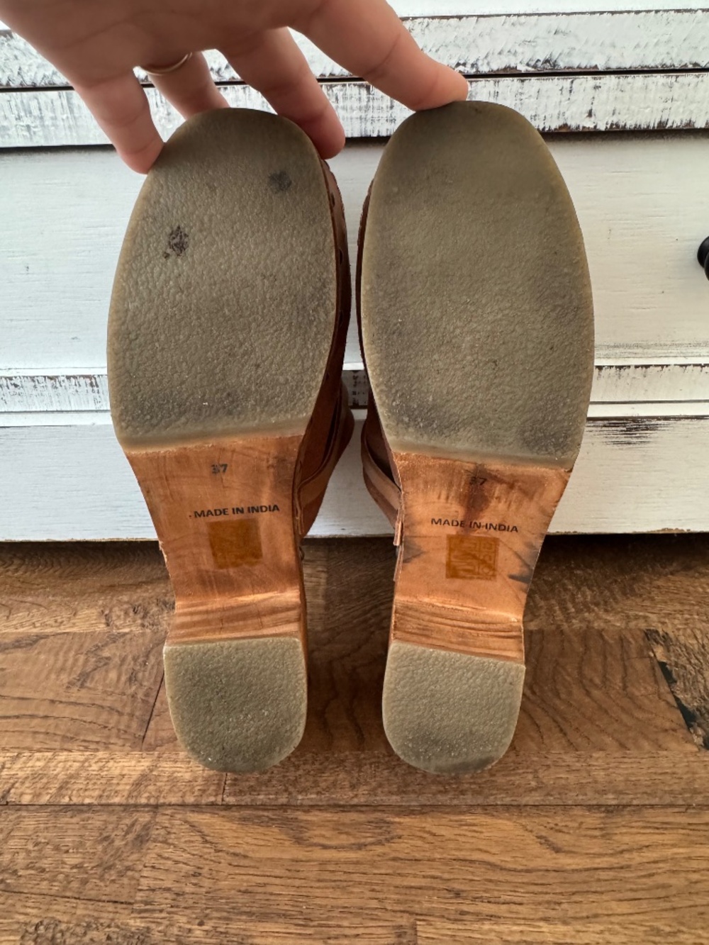 Free People Calabasas Clog Cognac Suede Shoes Women's Size 37 US 7 - Picture 7 of 9